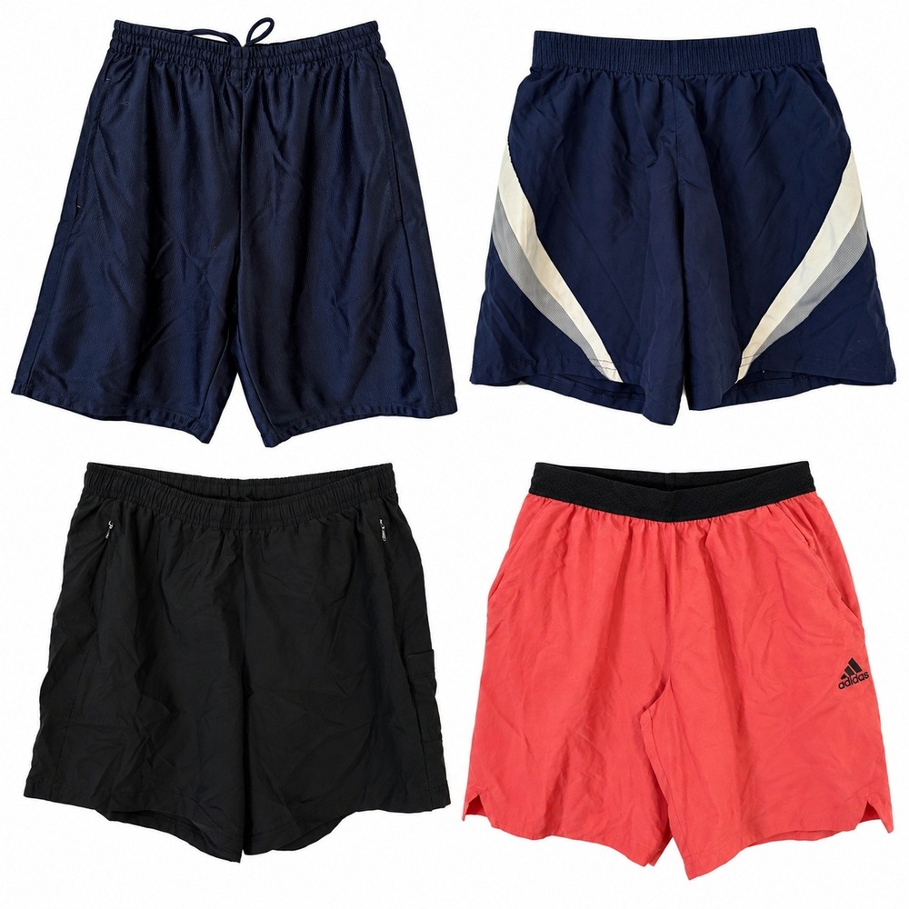 Lot of 4 adidas C9 by Champion Champs Athletic Shorts Mens Small Black Navy Red